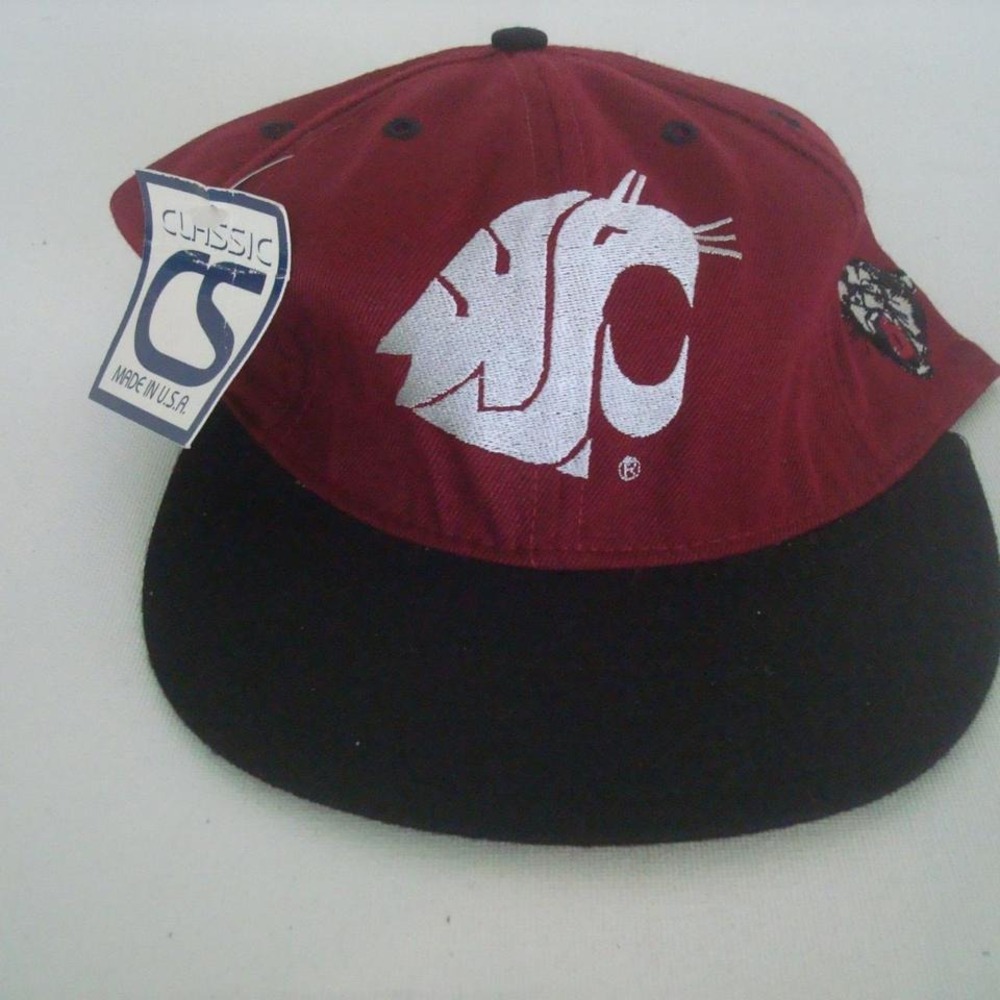 WASHINGTON STATE COUGARS 7 3/8 80S HAT CAP VINTAGE Y2K 00S Y1 - Picture 1 of 2